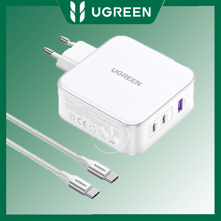 شارژر دیواری یوگرین مدل CD289 ظرفیت ۱۴۰ وات با ۳ پورت USB-C و USB-A